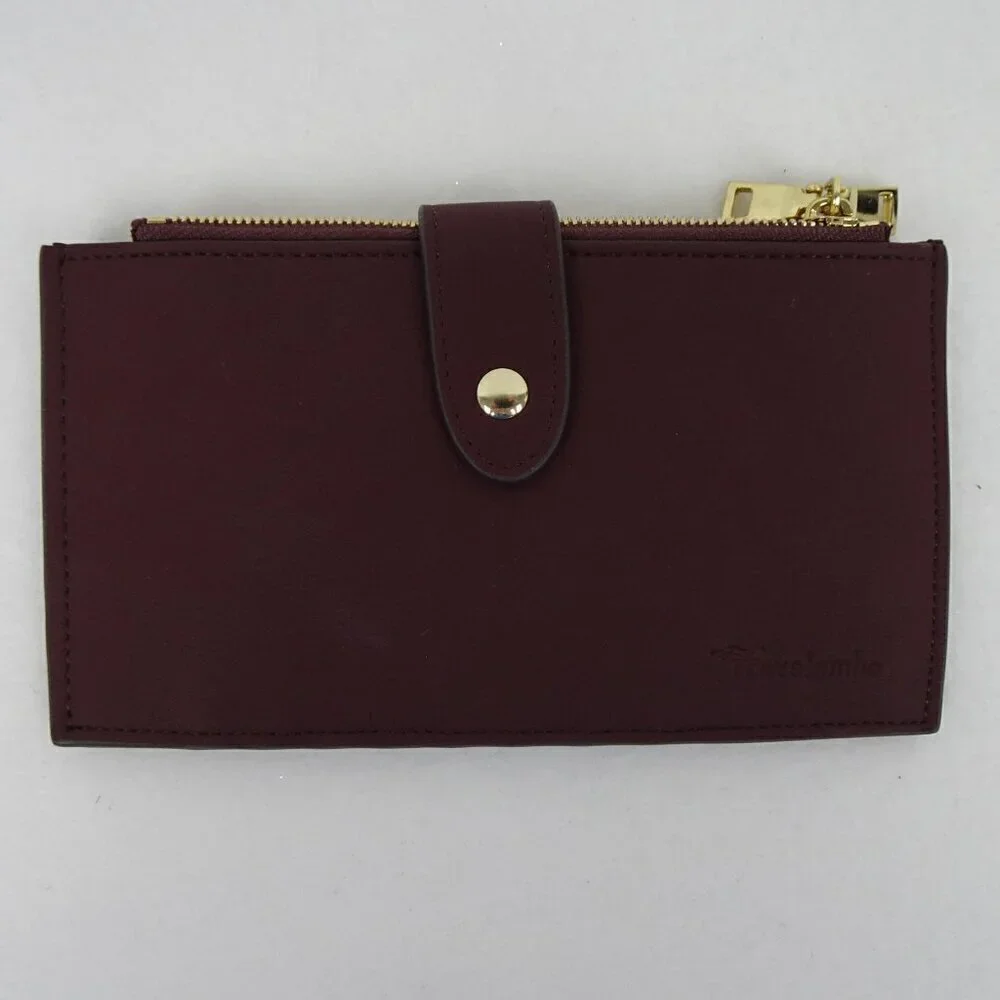 Travelambo Card Wallet RFID Blocking Bifold Multi Card Case Zipper